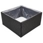 Vaso/floreira de jardim 80x80x40 cm vime PE preto