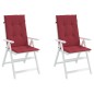 Almofadões p/ cadeiras altas jardim 2 pcs tecido vermelho tinto