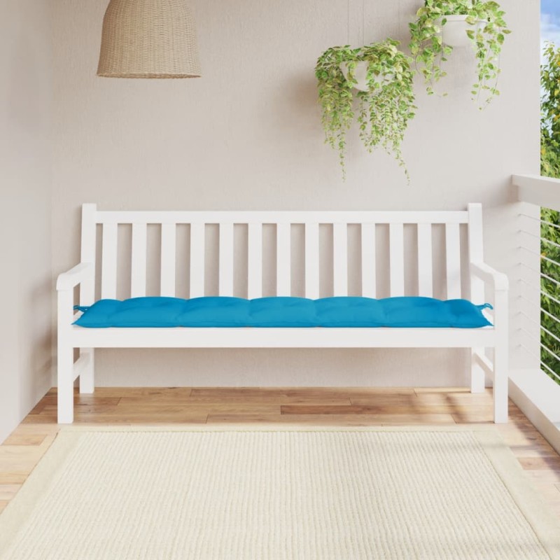 Almofadão p/ banco jardim 180x50x7 cm tecido oxford azul-claro-Almofadas para poltronas e sofás-Home Retail