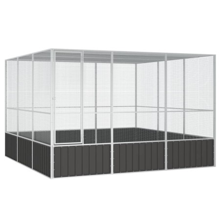 Gaiola pássaros 302,5x324,5x211,5 cm aço galvanizado antracite