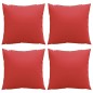 Almofadas decorativas 4 pcs 60x60 cm tecido vermelho