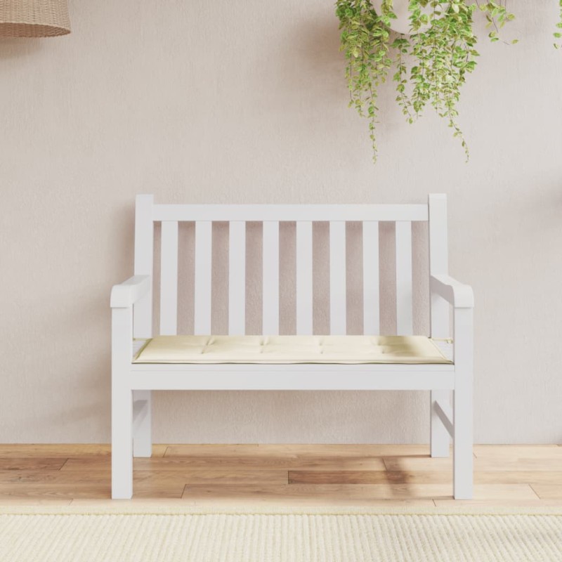 Almofadão p/ banco de jardim 120x50x3cm tecido oxford creme-Almofadas para poltronas e sofás-Home Retail