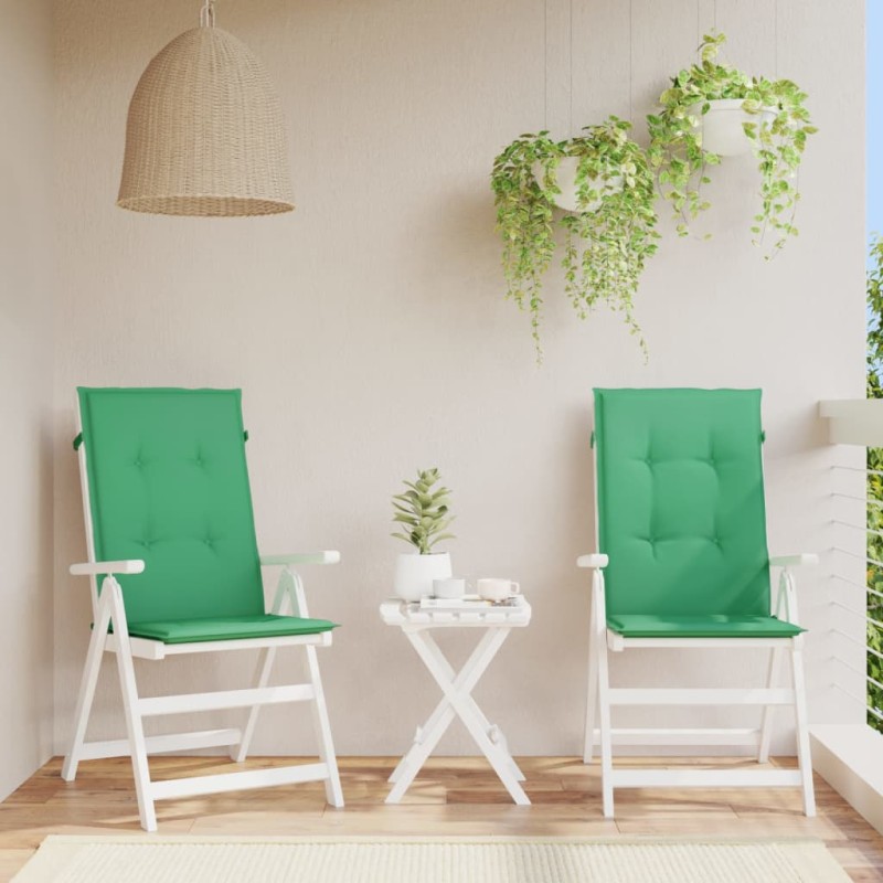 Almofadões para cadeiras altas de jardim 2 pcs tecido verde-Almofadas para poltronas e sofás-Home Retail