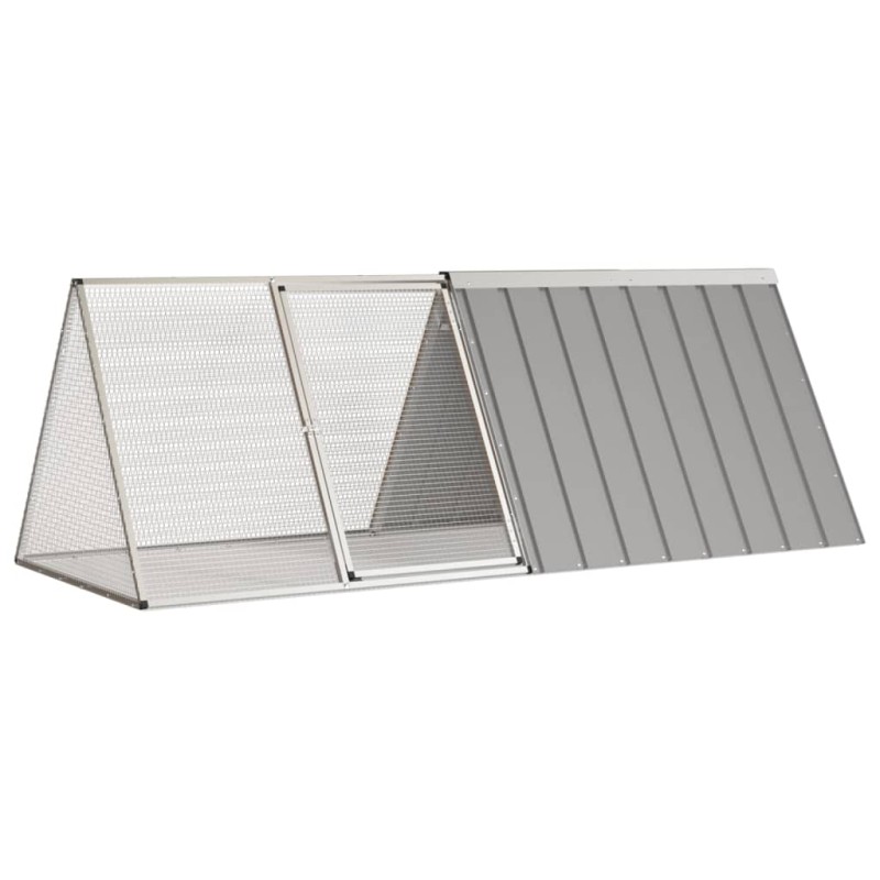 Gaiola p/ coelhos 201,5x80,5x71 cm aço galvanizado cinzento-Casotas e gaiolas para animais pequenos-Home Retail