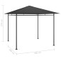 Gazebo 3x3x2,7 m 180 g/m² antracite