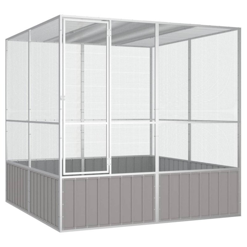 Gaiola p/ pássaros 213,5x217,5x211,5cm aço galvanizado cinzento-Gaiolas e poleiros para pássaros-Home Retail