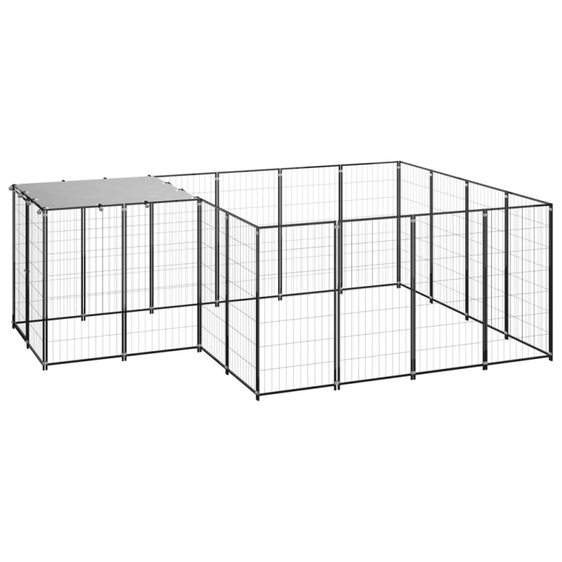 Canil para cães 6,05 m² aço preto-Canis-Home Retail