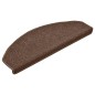 Tapete/carpete para degraus 15 pcs 65x24x4 cm castanho