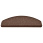 Tapete/carpete para degraus 15 pcs 65x24x4 cm castanho