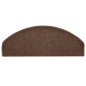 Tapete/carpete para degraus 15 pcs 65x24x4 cm castanho