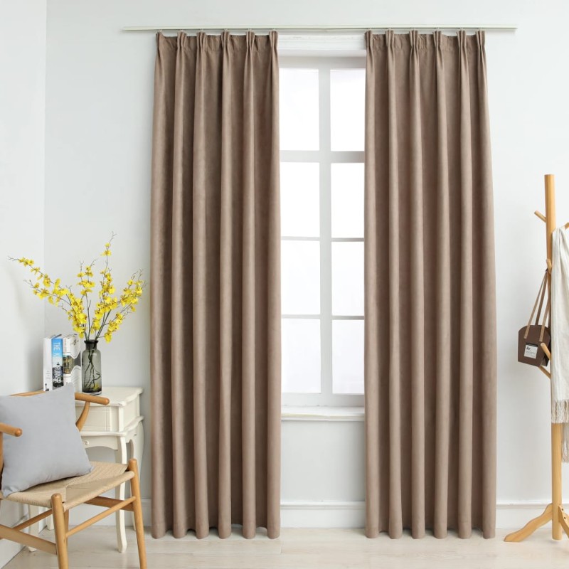 Cortinas blackout c/ganchos 2pcs 140x175cm cinzento-acastanhado-Persianas e cortinas-Home Retail