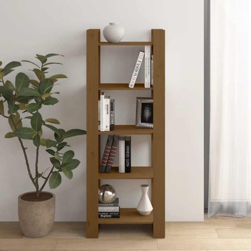 Estante/divisória 60x35x160 cm madeira maciça castanho mel-Estantes para livros-Home Retail