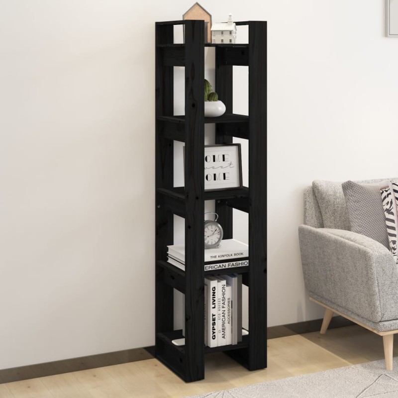 Estante/divisória 41x35x160 cm pinho maciço preto-Estantes para livros-Home Retail