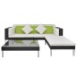 4 pcs conjunto lounge de jardim c/ almofadões vime PE preto