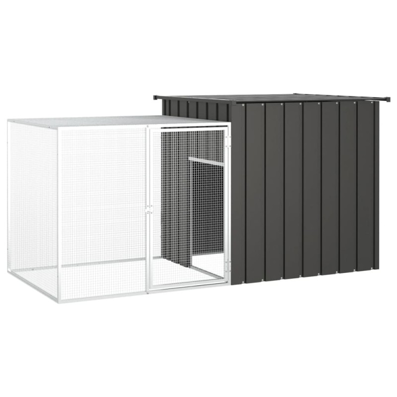 Galinheiro 200x91x100 cm aço galvanizado antracite-Casotas e gaiolas para animais pequenos-Home Retail