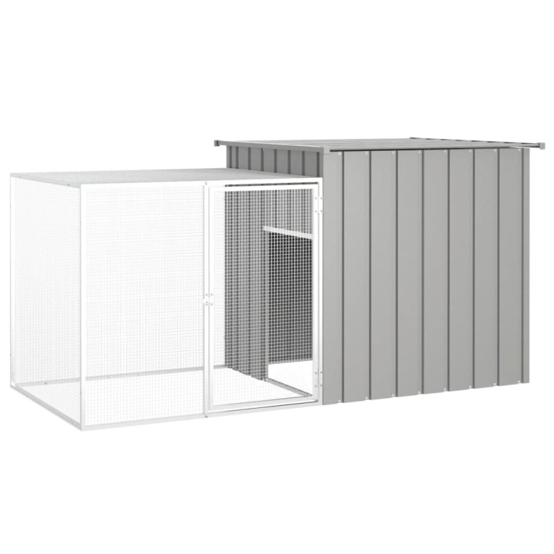 Galinheiro 200x91x100 cm aço galvanizado cinzento-Casotas e gaiolas para animais pequenos-Home Retail