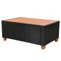 7 pcs conjunto lounge de jardim c/ almofadões vime PE preto