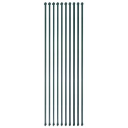 Postes de jardim 10 pcs 1,5 m metal verde