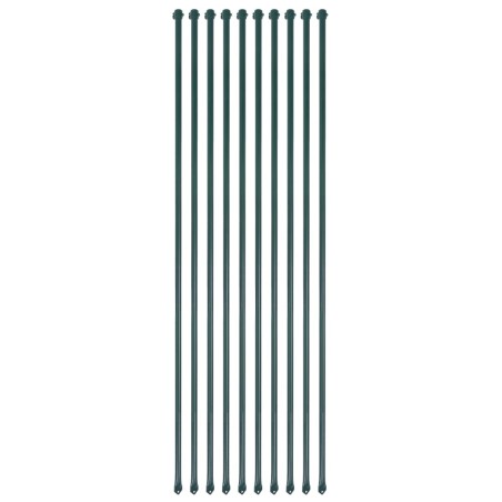 Postes de jardim 10 pcs 1,5 m metal verde