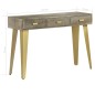 Mesa consola 110x35x76cm mangueira mangueira cinzento c/ bronze