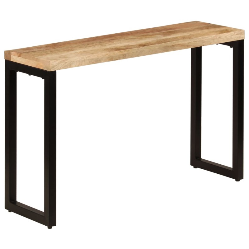 Mesa consola 120x35x76 cm madeira de mangueira maciça e aço-Mesas de apoio-Home Retail