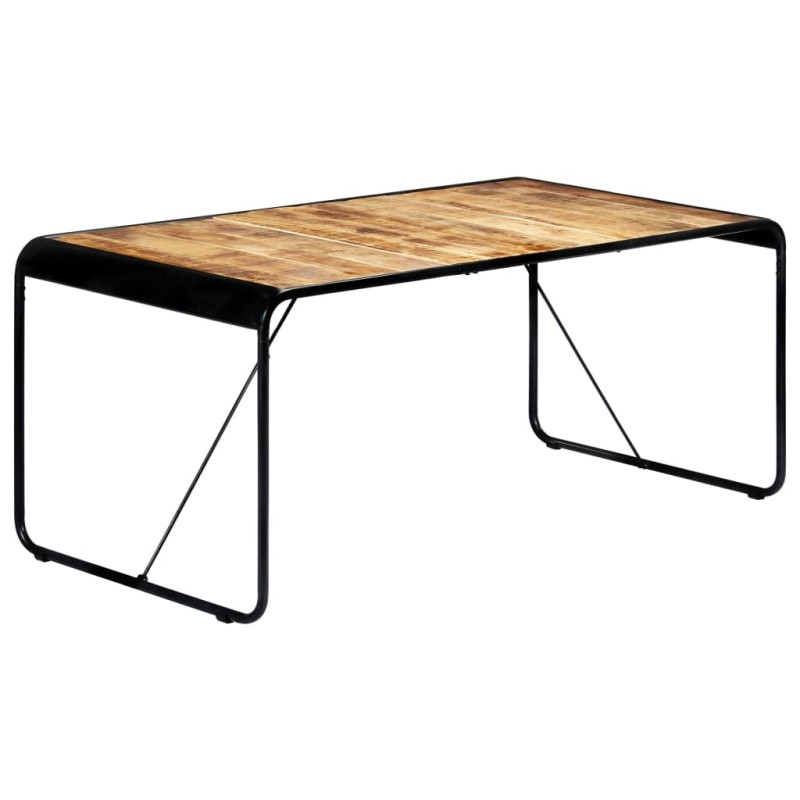 Mesa de jantar 180x90x76 cm madeira de mangueira maciça áspera-Mesas de cozinha e de sala de jantar-Home Retail