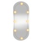 Espelho de parede oval com luzes LED 35x80 cm vidro