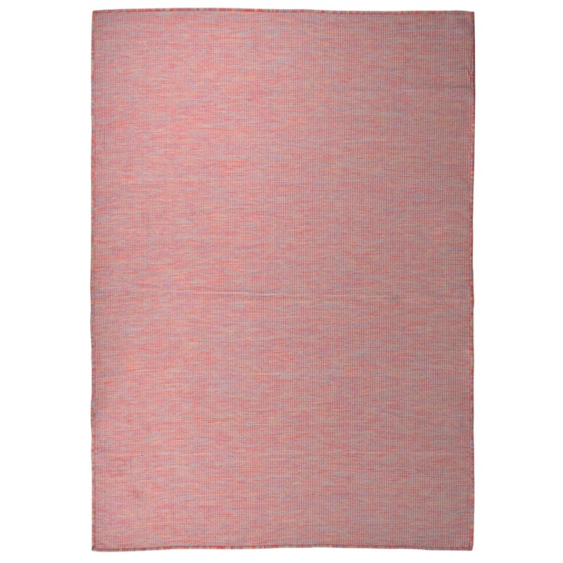 Tapete de tecido plano para exterior 140x200 cm vermelho-Tapetes-Home Retail