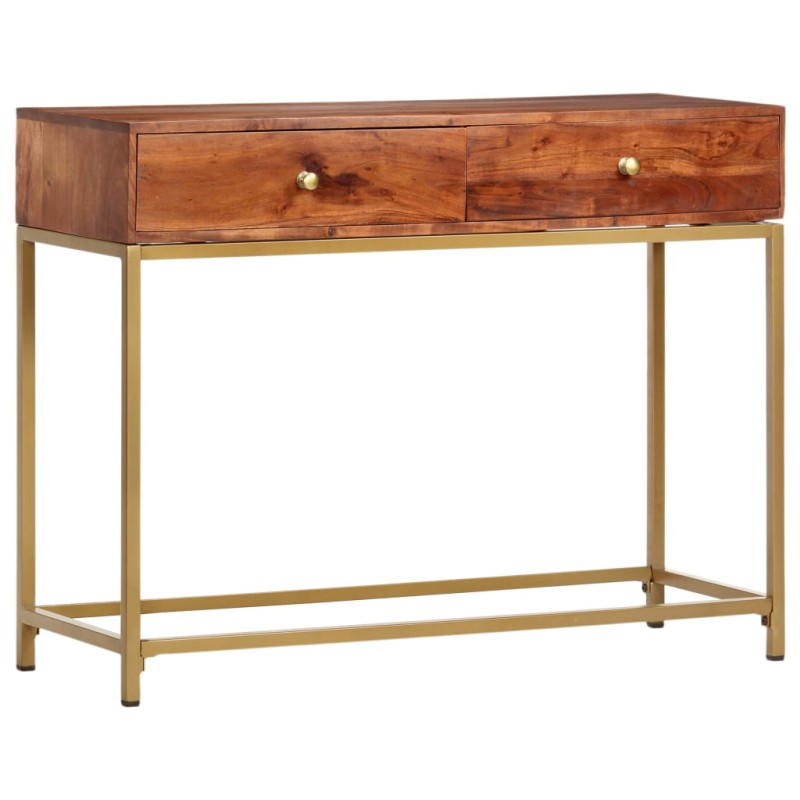 Mesa consola 100x35x76 cm madeira de acácia maciça-Mesas de apoio-Home Retail