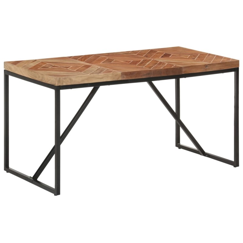 Mesa de jantar 140x70x76 cm madeira acácia maciça e mangueira-Mesas de cozinha e de sala de jantar-Home Retail