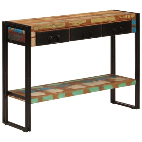 Mesa consola 110x30x76 cm madeira recuperada maciça