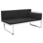 4 pcs conjunto lounge p/ jardim com almofadas alumínio preto