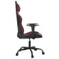 Cadeira gaming couro artificial preto e vermelho tinto