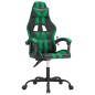 Cadeira gaming couro artificial preto e verde