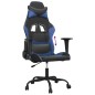 Cadeira de gaming couro artificial preto e azul