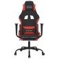 vidaxL Cadeira de gaming c/ apoio para os pés tecido preto e vermelho