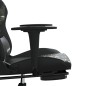 Cadeira gaming c/ apoio pés couro artificial preto e camuflado