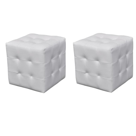 Bancos em cubo 2 pcs branco