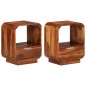 Mesa cabeceira gaveta 2 pcs madeira sheesham maciça 40x30x50 cm