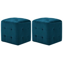 Mesas de cabeceira 2 pcs 30x30x30 cm veludo azul