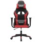 Cadeira gaming couro artificial preto e vermelho