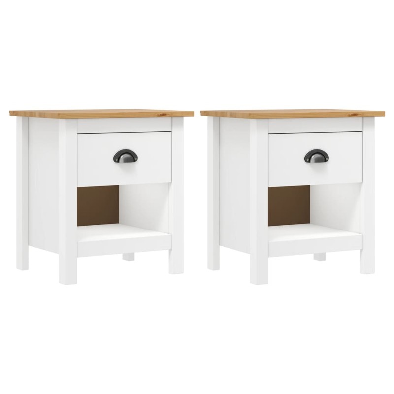 Mesas cabeceira Hill 2 pcs 46x35x49,5cm pinho maciço-Mesas-de-cabeceira-Home Retail