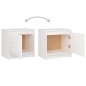 Mesas de cabeceira 2 pcs 40x30,5x40 cm pinho maciço branco