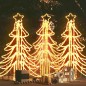 Árvore de Natal dobrável c/ LEDs 3pcs 87x87x93 cm branco quente