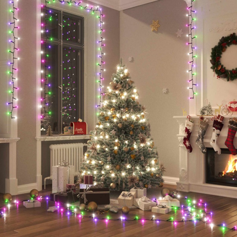 Cordão de luzes compacto 400 luzes LED 13 m PVC pastel multicor-Luzes de Natal-Home Retail