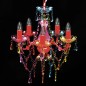 Lustre multicolor com 5 bulbos