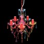 Lustre multicolor com 5 bulbos