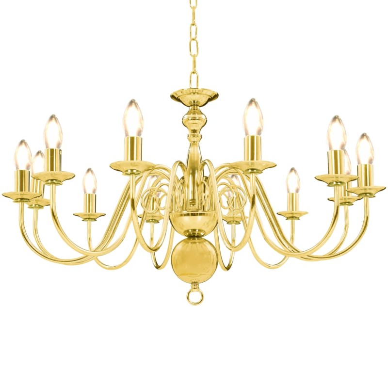 Lustre de 12 lâmpadas E14 dourado-Candelabros-Home Retail