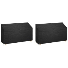 Capas p/ banco jardim 2 pcs 12 ilhós 210x70x70/88cm polietileno