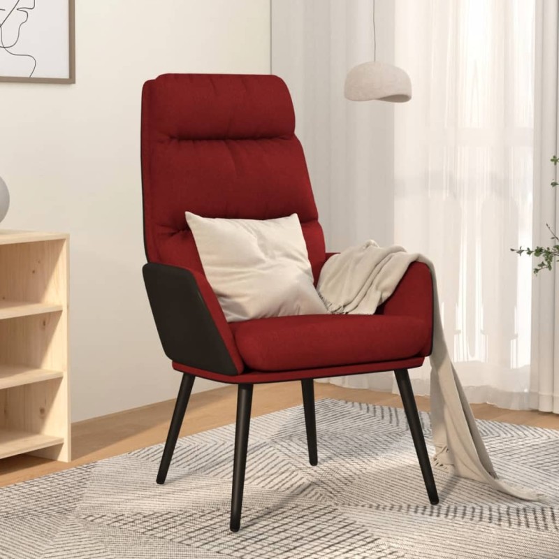 Cadeira de descanso tecido vermelho tinto-Poltronas-Home Retail